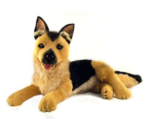 Large German Shepherd Dog Soft Plush Toy In Laying Pose 40cm German