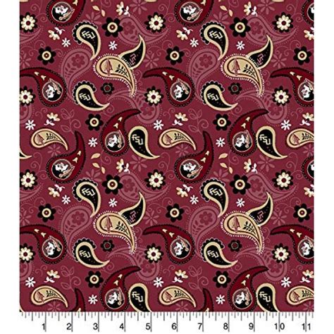 Florida State Fsu Cotton Fabric With Paisley Design Newest
