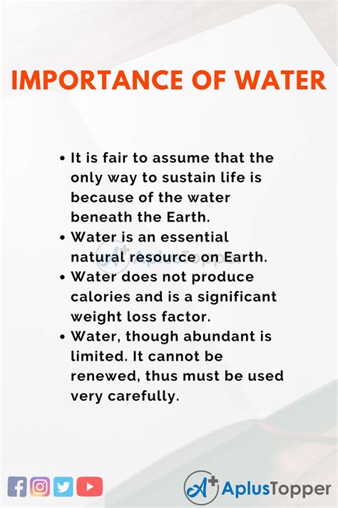 Essay On Importance Of Water Importance Of Water Essay For Students