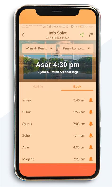 Waktu sholat hari ini di malaysia akan dimulai pada 05.31 (matahari terbit) dan selesai pada 20.32 (doa malam). Dah azan atau belum? Muat turun aplikasi Astro AWANI, kini ...