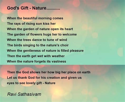 Gods T Nature Poem By Ravi Sathasivam Poem Hunter