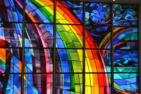 Rainbow Stained Glass Panel Two By Lizdomett Redbubble