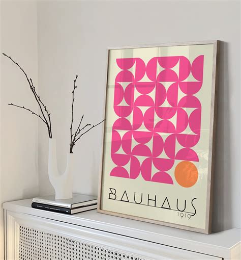 Bauhaus Wall Art Printable Set Of 2bauhaus Exhibition Posterpink