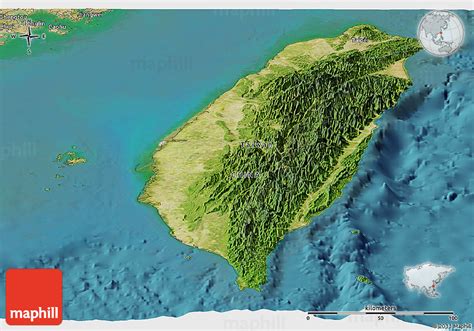 Satellite Panoramic Map Of Taiwan