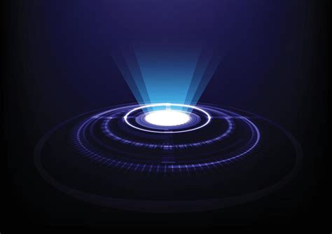 Circle Ring Hologram And Beam Light Technology Abstract Background