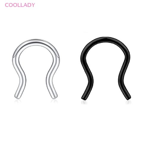 Coollady 316l Stainless Steel Nose Ring U Shaped Septum Retainer Surgical Steel Nose New