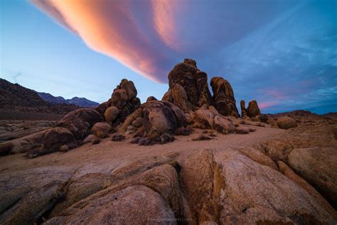 This area's iconic landscape was featured in hundreds of old westerns. Alabama Hills Sunset - Joshua Cripps Photography