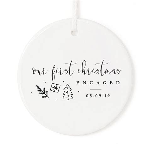 Our First Christmas Engaged With Date Porcelain Ceramic Etsy