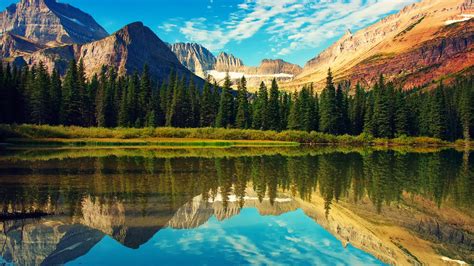 Wallpaper Rocky Mountains Glacier National Park Lake Forest Water