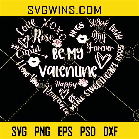 Valentine Heart With Words Svg Heart Shape Svg Love Heart Svg Heart