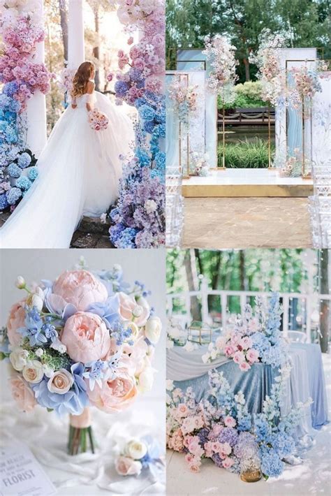 Light Baby Blue And Blush Pink Wedding Color Ideas Pink Wedding