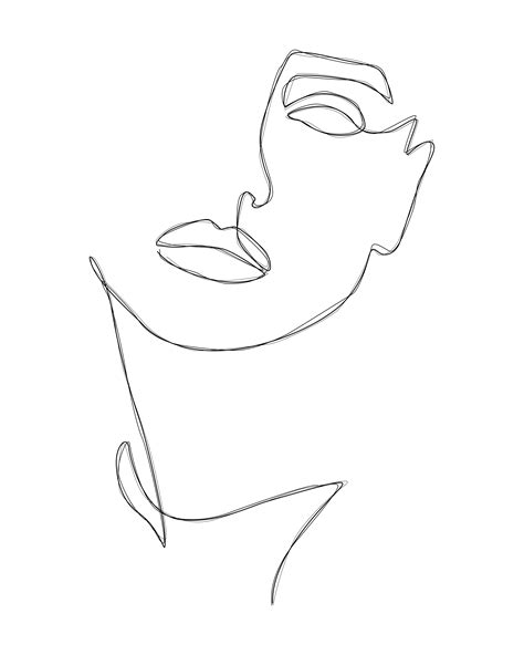 Line Art Face Profile Download Free Mock Up