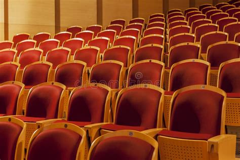 Rows Of Red Theater Seats Stock Photo Image Of Plastic 33436130