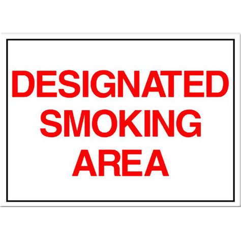 Designated Smoking Area Sign Here Signs