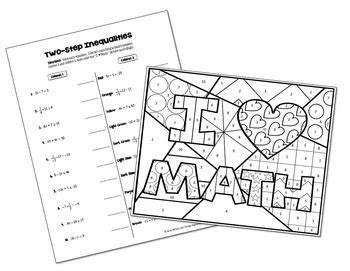 Choose a number 1 coloring page. Two-Step Inequalities Coloring Activity by All Things ...