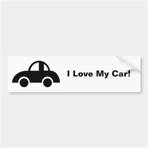 Black Car I Love My Car Car Bumper Sticker Zazzle