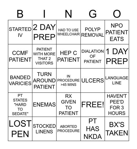 Gi Nurses Week Bingo Card