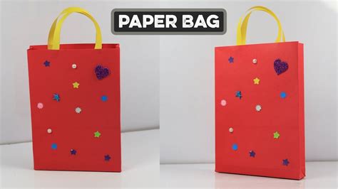Paper Bag How To Make Bag With Color Paper Very Easy Youtube