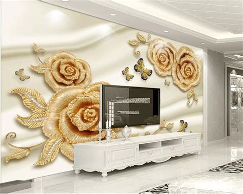 Beibehang Fashion Personality New Wallpaper Rose Gold Flower Luxury