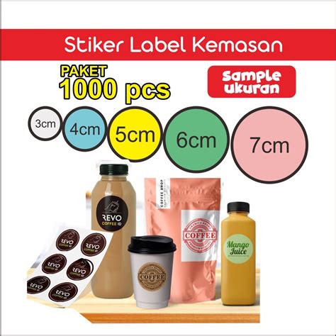 Jual Paket Pcs Stiker Label Kemasan Cetak Plus Cutting Shopee