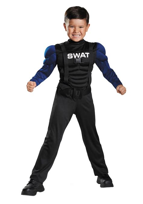 Swat Toddler Muscle Costume Swat Halloween Costume Police Officer