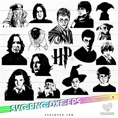 Harry Potter Characters SVG Bundle Cut Files HP Cricut Silhouette PNG