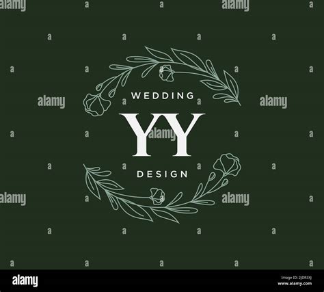 Yy Initials Letter Wedding Monogram Logos Collection Hand Drawn Modern