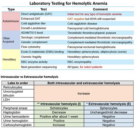 Laboratory Testing In Hemolytic Anemia Intravascular Grepmed