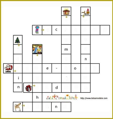 Ecris la réponse entre parenthèses. noel en jeu | Mots fleches, Mots croisés enfants, Mots ...
