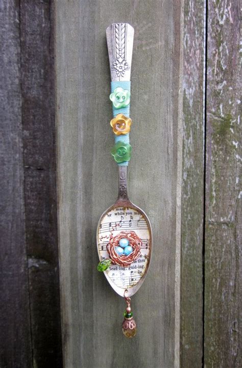 Simple Comfort Altered Spoon Assemblage Art Etsy Assemblage Art