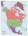 Large detailed political map of North America. North America large ...