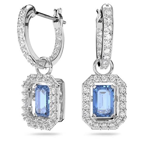 Buy Swarovski Millenia Pierced Earrings Blue With Rhodium Plating Online