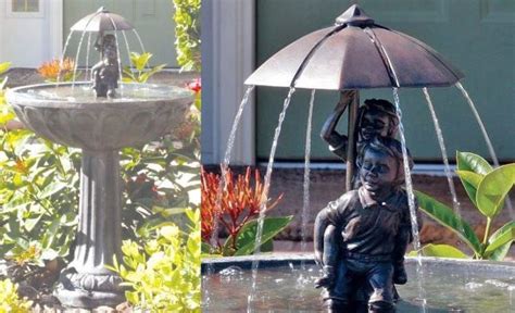 This Solar Powered Fountain Makes Endless Rain For Kids Under An Umbrella