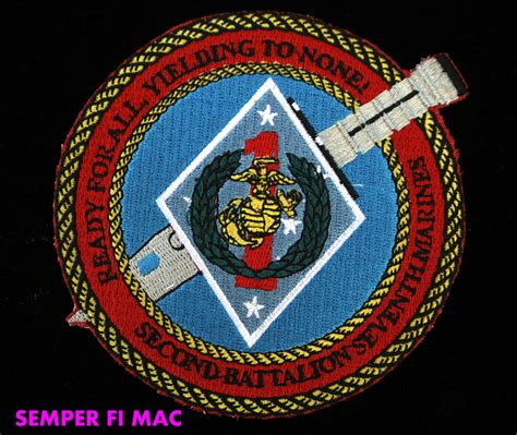 Us 2nd Battalion 7th Marines Patch Ready For All Yielding To None Usmc