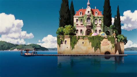 Wallpaper Landscape Boat Sea Bay Anime Water Reflection House Tourism Castle Tower