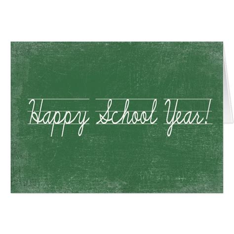 Happy School Year On Green Chalkboard Zazzle