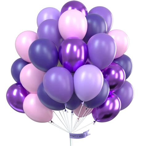 Partywoo Purple Balloons 70 Pcs 12 Inch Pastel Purple Balloons Lilac