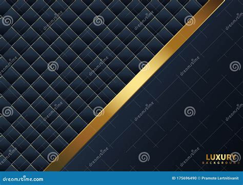 Abstract Template Dark Blue Luxury Premium Background With Gold