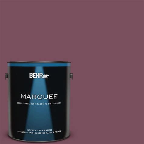 Behr Marquee 1 Gal 100d 7 Maroon Satin Enamel Exterior Paint And Primer