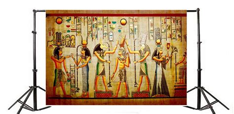 Leowefowa 7x5ft Ancient Egyptian Backdrop Hieroglyphics Pharaoh Backdrops Mural Painting
