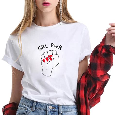 Grl Pwr T Shirt Feminist Slogan Women Tshirt Summer Graphic Tee Shirt