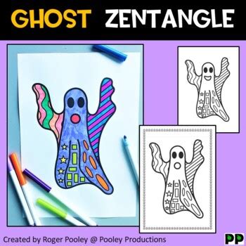 Ghost Zentangle No Prep Coloring Page By Pooley Productions Tpt