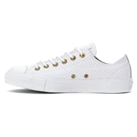 Converse Chuck Taylor All Star Low Top Perf Leather In White For Men Lyst