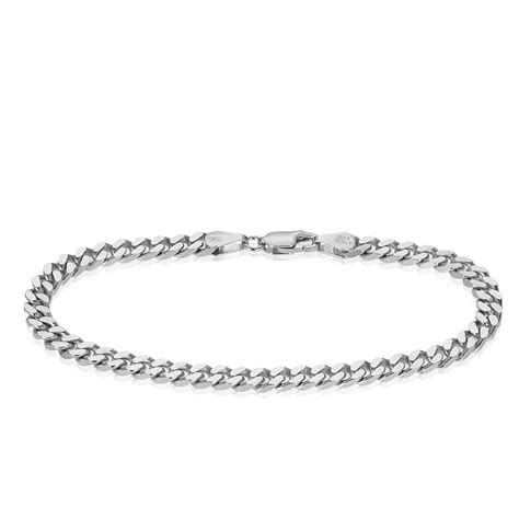 Curb Link Bracelet In Sterling Silver