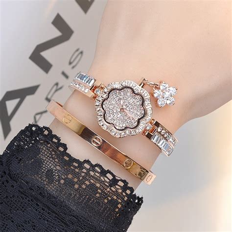 Luxury Women Watches Womendiamond Bracelet Watch Female Rose Gold