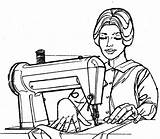 Sewing Clipart Quilting Woman Dressmaker Notions Clip Machine Vintage Christian Cliparts Cartoon Treasure Box Sew Lady Ladies Needle Library Drawn sketch template