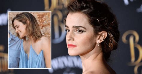 Emma Watson Bamboozles Fans With Her Gravity Defying Strapless Blue