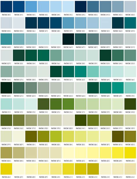 Lime Green Pantone Color Chart