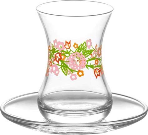 Pcs Tea Glasses Designer Turkish Tea Cups Saucers Glass Cay Bardagi
