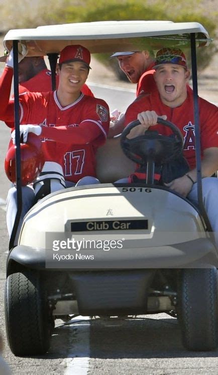 Shohei Ohtani And Mike Trout In A Golf Cart